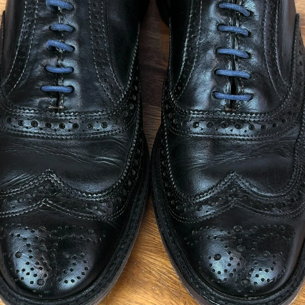 Mens Allen Edmonds McTavish Black Leather Wingtip Brogue Dress Shoes Size 10.5 B
